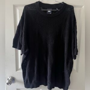 Black Kith Tilden Crochet Shirt Size XXL Men